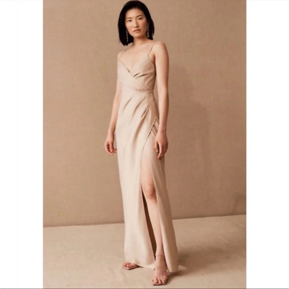 BHLDN Freya Satin Charmeuse Dress Anthropologie Size 2 - Picture 1 of 16